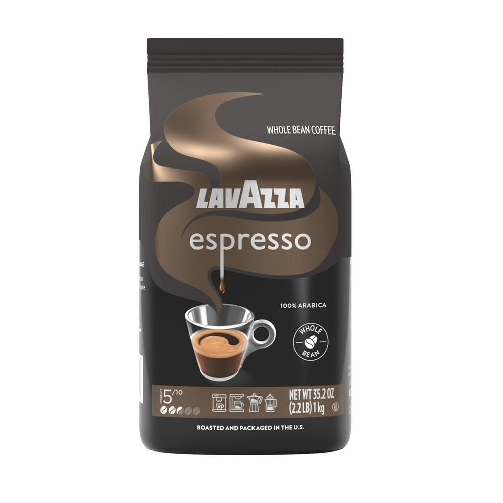 Lavazza Espresso Whole Bean Coffee Medium Roast 100% Arabica 2.2 lb Bag Pack of1