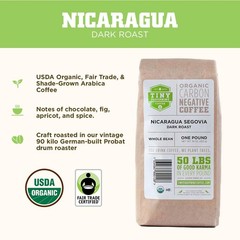– Fair Trade Organic Nicaragua Segovia Dark Roast |Whole Bean Coffee | USDA