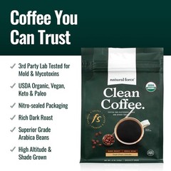 Organic Clean Coffee Dark, Mold & Mycotoxin Free, Lab Tested for Toxins & Purity