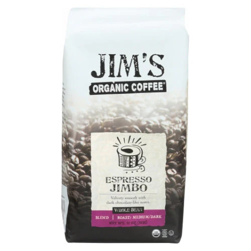 Organic Coffee Espresso Jimbo Blend Medium & Dark Roast 11 Oz