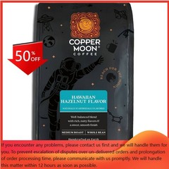 Copper Moon Hawaiian Hazelnut Blend Medium Roast Whole Bean Coffee – 32oz