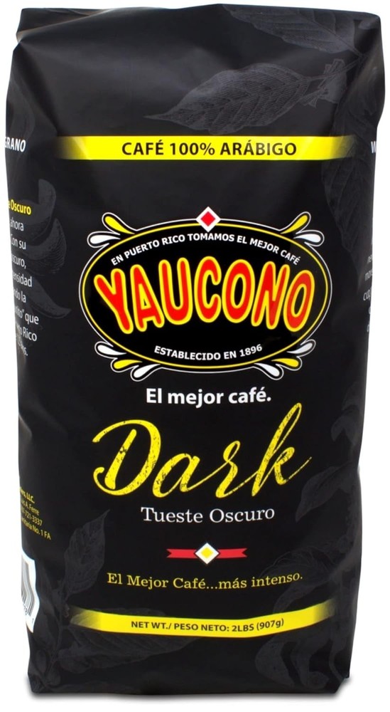 Yaucono Dark Roast Whole Bean Coffee, Puerto Rico, 100% Arabica, 2 Pound