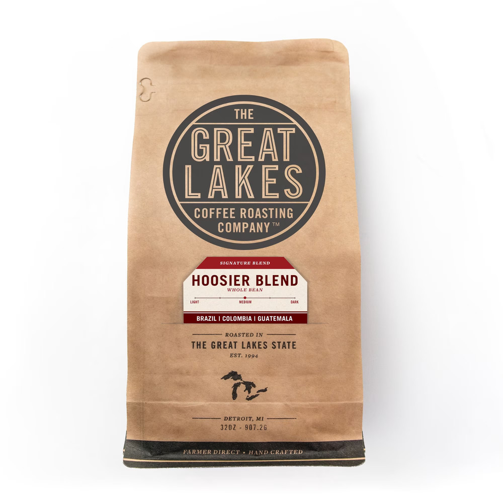 Great Lakes Medium Roast Whole Bean Coffee, Hoosier Blend, 32 oz. FREE SHPPING!