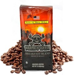Warpath Coffee Medium Roast Breakfast Blend Whole Bean 12oz High Caffeine