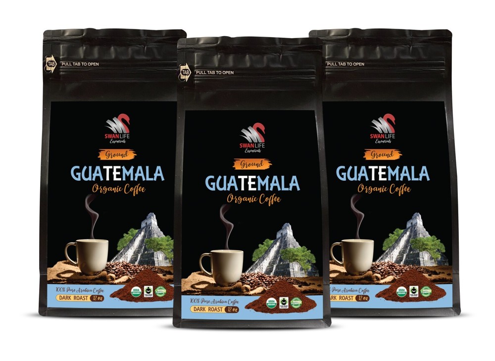 Authentic Beans – GROUND COFFEE GUATEMALA COFFEE ORGANIC – Balanced Roast 3Pack