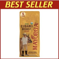 Huge 5 Lbs Whole Bean Coffee Organic MAYORGA Specialty Grade Dark Roast