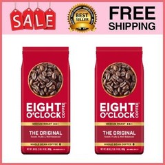 2 Bag Eight O’Clock The Original, Medium Roast, Whole Bean Coffee 30oz Bag