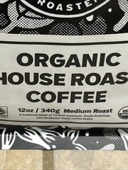 Organic House Roast Medium Certified Fair Trade Organic Coffee 12 oz Whole Bean