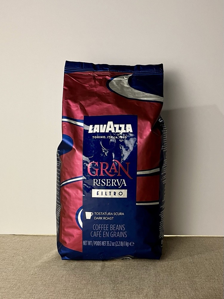 Lavazza Gran Riserva Filtro Whole Bean Coffee 1 Kg 2.2 lb Dark Roast BB 06/30/27
