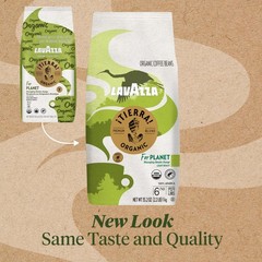 Lavazza Organic Tierra Whole Bean Coffee 2.2 lb Light Roast Italian Blend