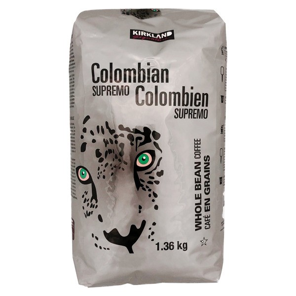 Kirkland Signature Colombian Supremo Whole Bean Coffee, 3 Pound (2 Pack)