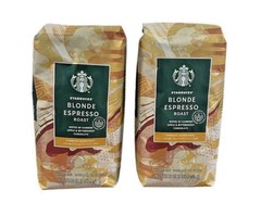 2 Pack Starbucks Blonde Espresso Roast Whole Bean Coffee 1LB exp 8/2026 or later