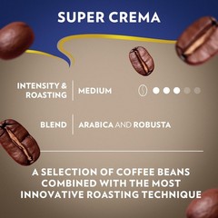 Super Crema Whole Bean Coffee, Medium Espresso Roast, Arabica and Robusta Ble…