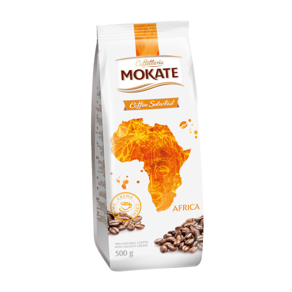 MOKATE CAFFETTERIA – 500G – COFFEE BEANS ROASTED WHOLE ARABICA ROBUSTA AFRICA