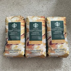 3 Bags Starbucks Blonde Espresso Roast Whole Bean Coffee 1LB/16oz Ea exp 2026