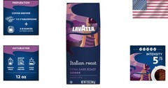 12oz Italian Roast Ground Coffee – Extra Dark Roast with 100% Arabica