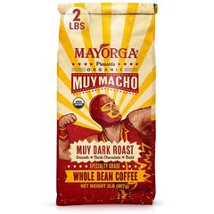 Intense Dark Roast Coffee 2 lb Bag Muy Macho Blend 100% Arabica Whole Beans