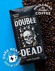 Dark Roast Whole Bean Coffee Double Caffeine 12 Oz Bag Naturally High Caffeine