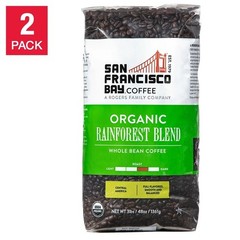 San Francisco Bay Coffee Organic Whole Bean Medium-Dark Roast, 3 lbs 2-pack