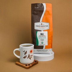 Fresh Roasted Coffee, Organic Bali Blue Moon 32 Ounce (Pack of 1), Coffee