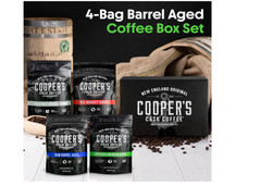 Bourbon Whiskey Barrel Aged Coffee Box Set 4 Whole Bean Single Origin Gift