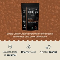 Peruvian Organic Cold Brew Coffee, Single Origin & 16 Ounce (Pack of 1), Peru