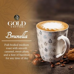 Gold Coffee Co. Brunella Premium Blend – Medium Roast, 32 Ounce (Pack of 2)