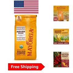 5lb Organic Mayan Blend Coffee – Medium Roast Whole Beans, Rich Chocolate Flavor