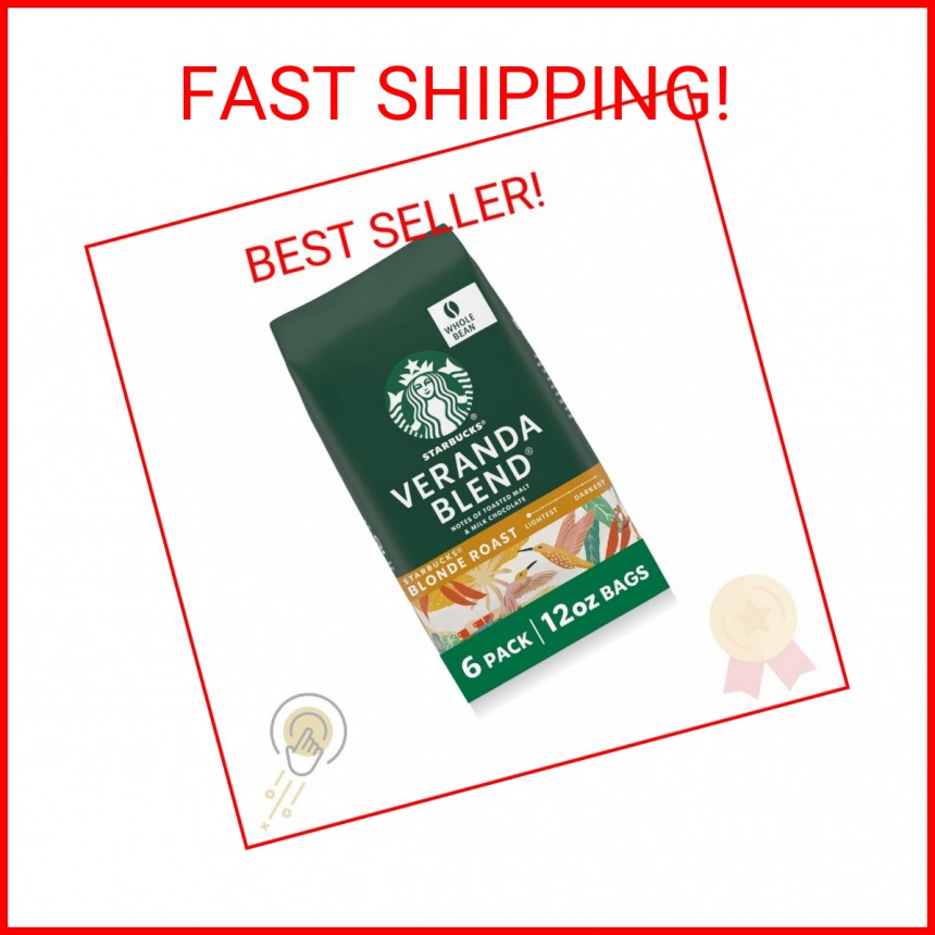 Starbucks Whole Coffee Beans, Starbucks Blonde Roast Hot or Iced Coffee, Veranda