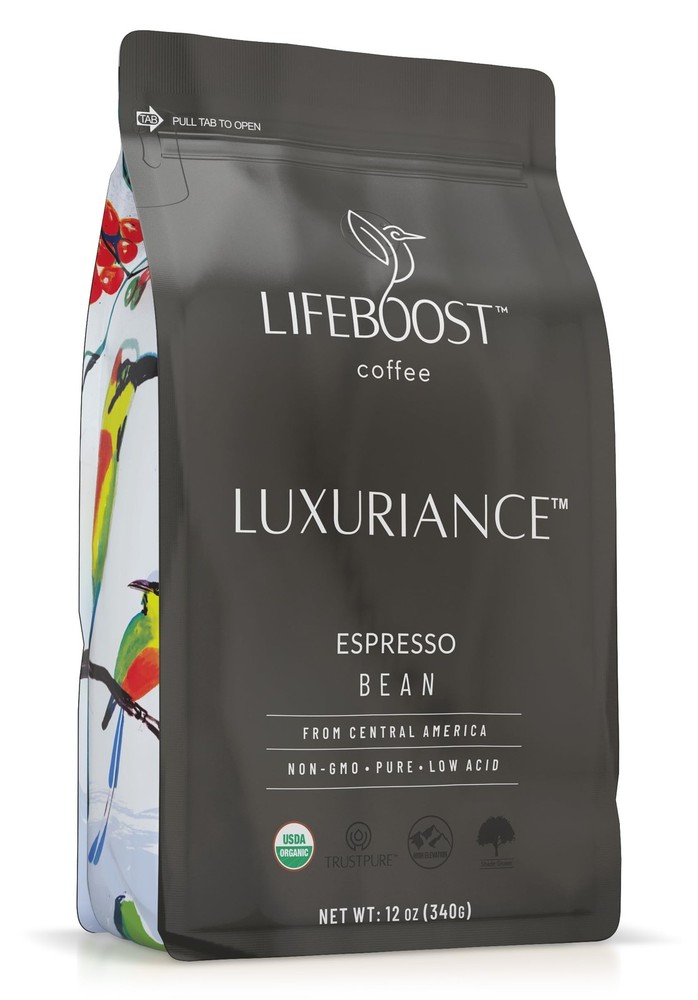 Lifeboost Organic Espresso Whole Bean Coffee – Low Acid 12 Ounce (Pack of 1)