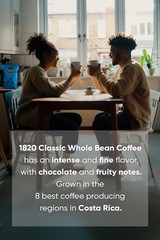 Café 1820 Whole Bean, Premium Costa Rican Whole Bean Coffee, 100% Arabica, Dark