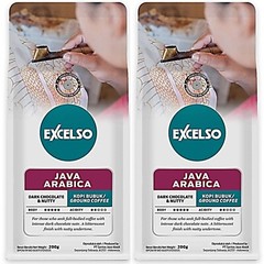 EXCELSO Indonesia Coffee Java Arabica 200g Pack of 2 Whole Beans or Ground