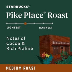 Starbucks Whole Bean Coffee Pike Place Roast, 28 oz Bag | 100% Arabica whole bea