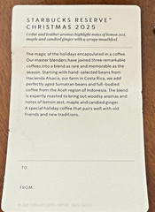 Starbucks Reserve Holiday Christmas Reserve 2025 Whole Bean Coffee (8.8oz/250g)
