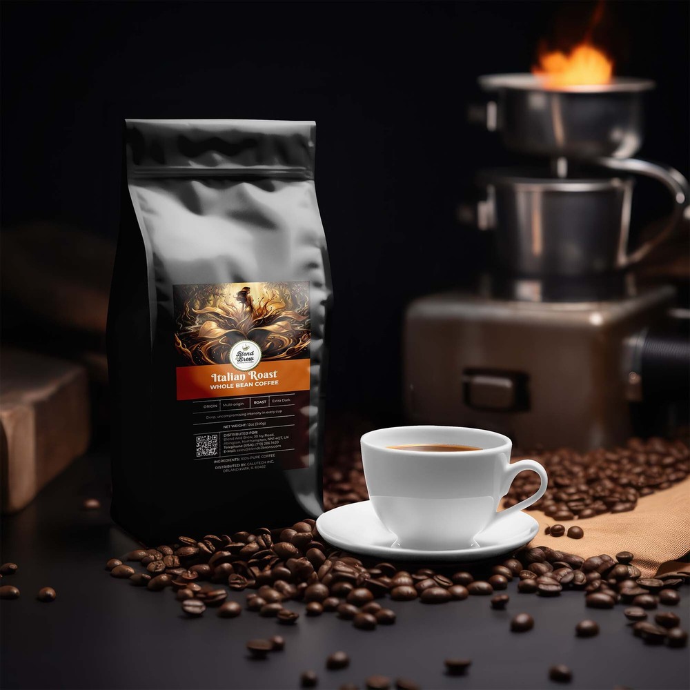 Italian Roast Coffee, Whole Bean or Ground, 12oz to 5lb