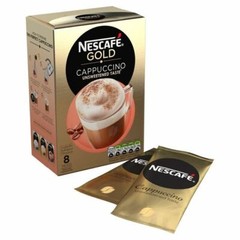 Nescafe Gold Cappuccino Unsweetened Coffee 8 Sachets – 113.6g (0.25 lbs)
