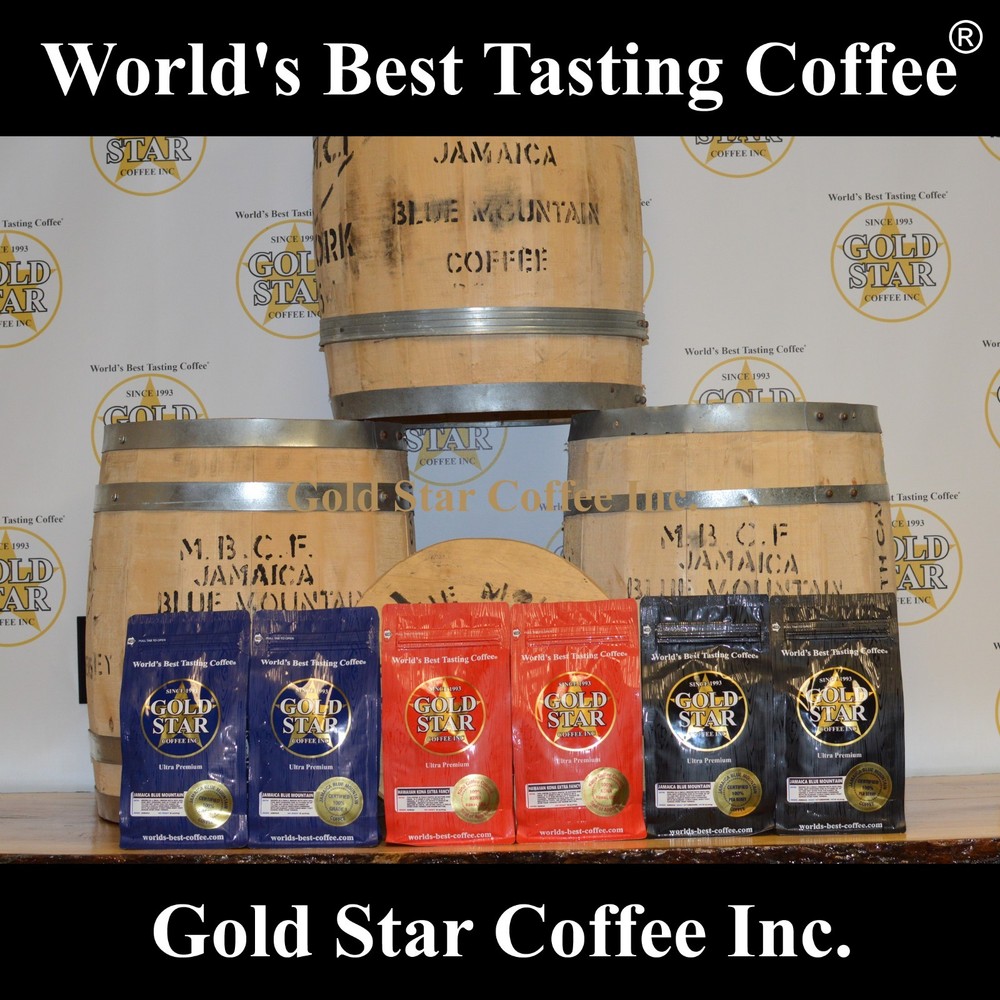 2 Jamaica Blue Mountain + 2 Jamaican BM PeaBerry +2 Hawaii Kona Coffee = 6 lb.
