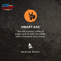 Coffee, Smart Ass, Medium Roast, Whole Bean, 10 Oz