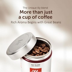 illy Intenso Whole Bean Coffee in Tin 100% Arabica Dark Roast 250g – PACK OF 4