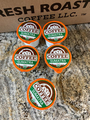 5 Fresh Roasted Coffee LLC Organic SUMATRA K Cups PODS Artisan Medium Roast Suma