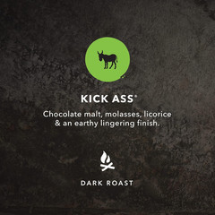 Coffee, Kick Ass, Dark Roast, Whole Bean, Certified Organic, Fairtrade, Kosher C