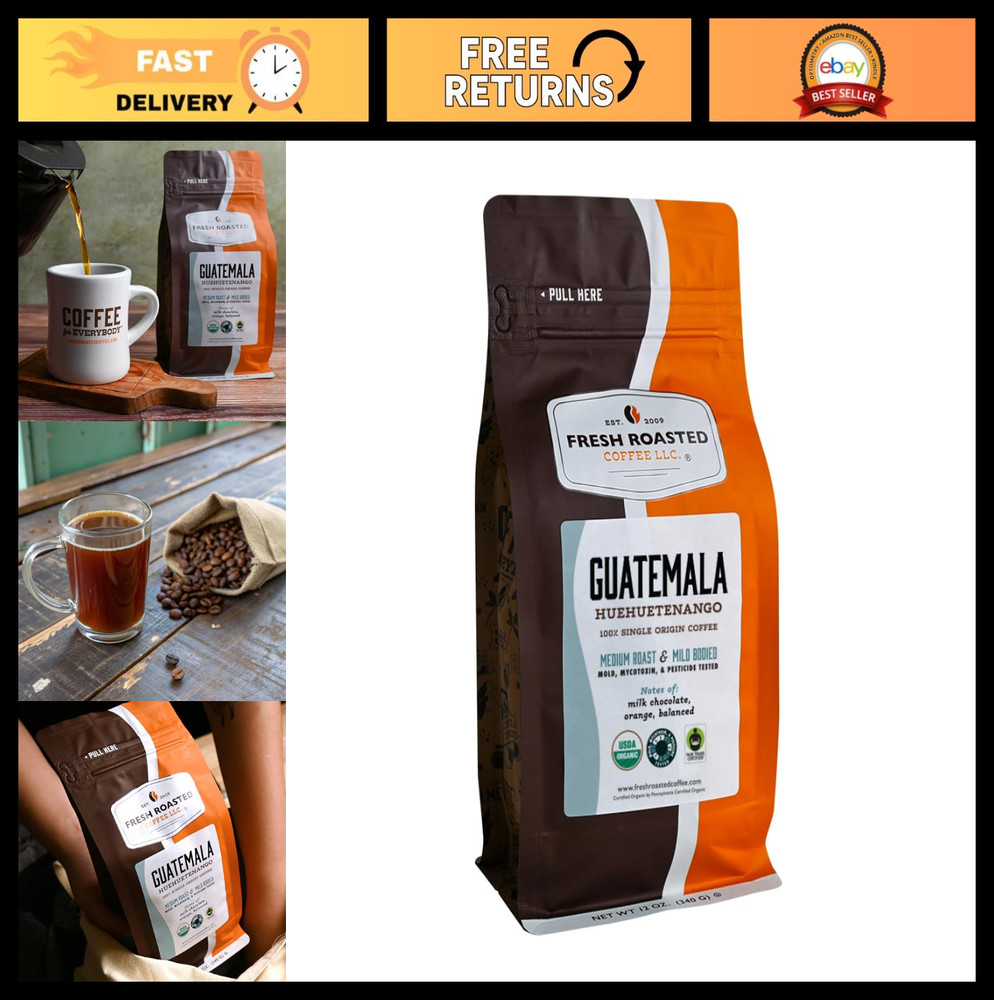Organic Guatemala Coffee – Medium Roast Whole Bean, USDA Certified, Mold Tested,