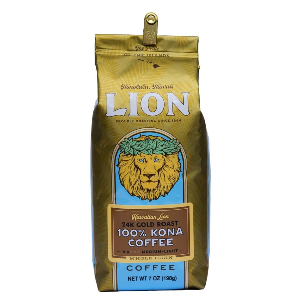Premium Kona Coffee Whole Beans 7Oz Lion Coffee Gourmet Aloha From Hawaii