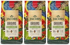 3 JACOBS ORIGINS Brazil & Colombia Coffee Beans Sweet & Fruity 1 kg 35oz Bags