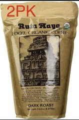 Ruta Maya Organic Dark Roast Whole Bean Coffee, 100% Arabica Beans 2.2lb 2PK