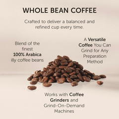 Illy Classico Whole Bean Coffee, Medium Roast, Classic Roast with Notes of Caram