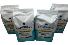 (4) Roasted Whole Bean Coffee Breakfast Blend 32oz Arabica Fresh Smooth Flavor