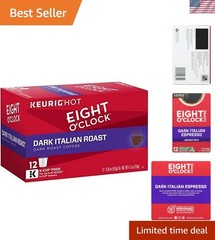 Eight O’Clock Dark Italian Roast Coffee Pods – 12 Rich & Caffeinated Servings