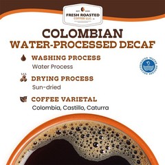 ,100% Water-Process Decaf Colombian, 5 lb (80 oz), Medium Roast, Kosher, Whol…
