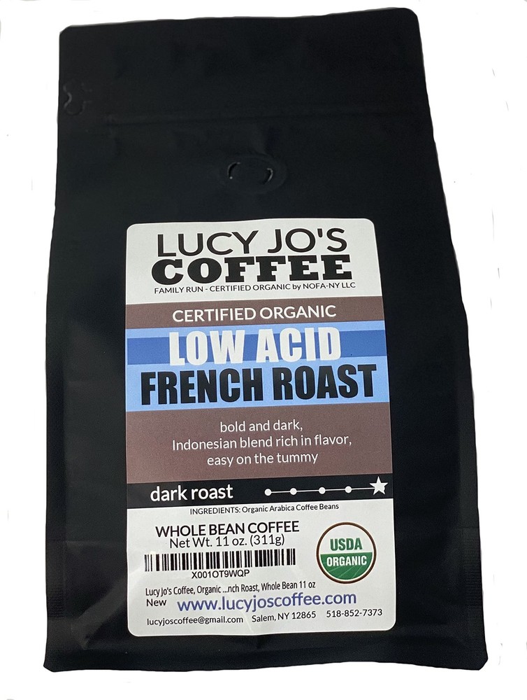 , Organic Low Acid French Roast, Whole Bean 11 oz